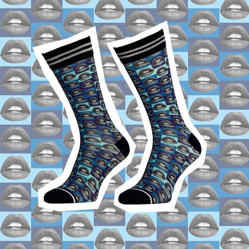 Носки с принтом Sock my blue lips