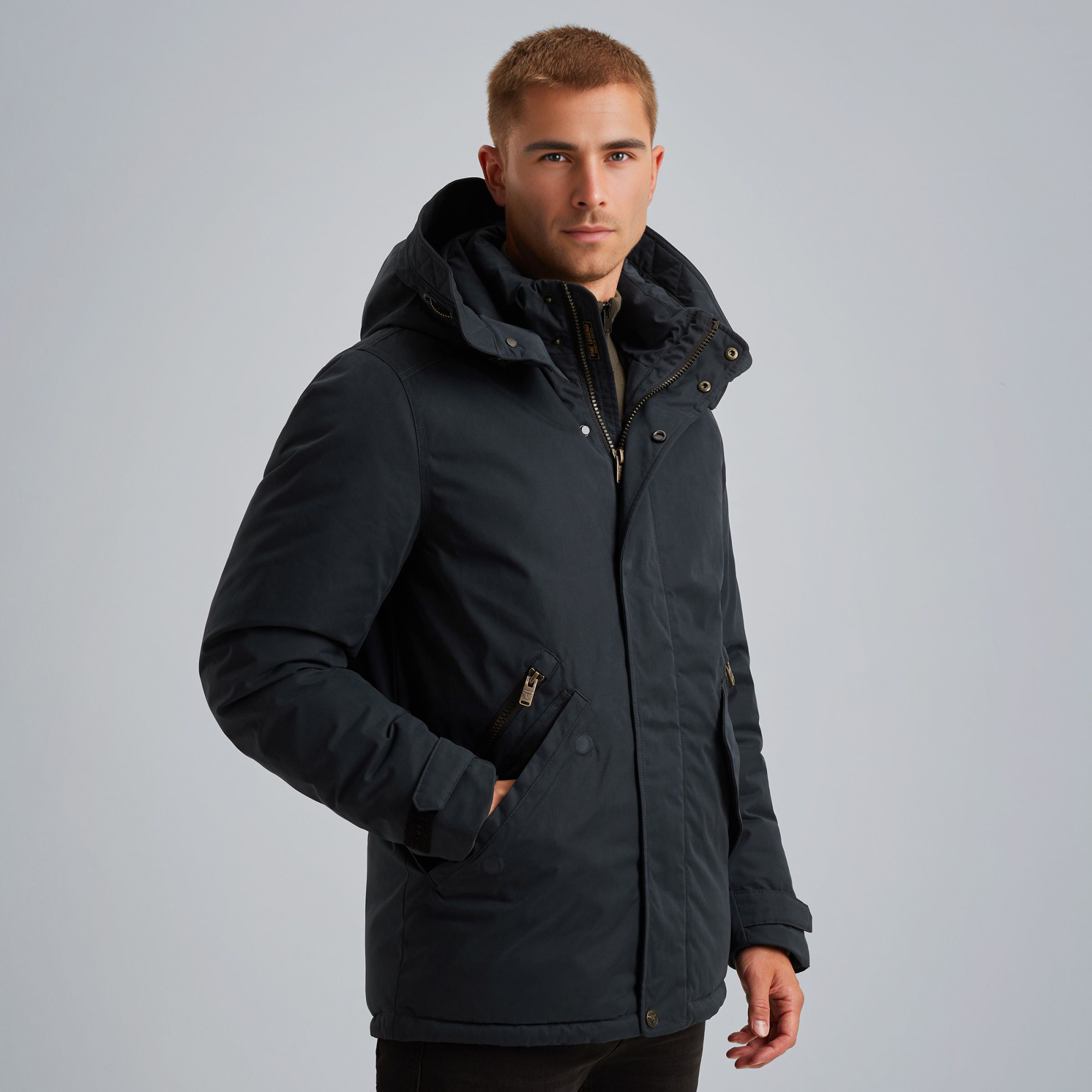 Парка PME Legend Tupular parka темно-синяя артикул PJA2509137-5281