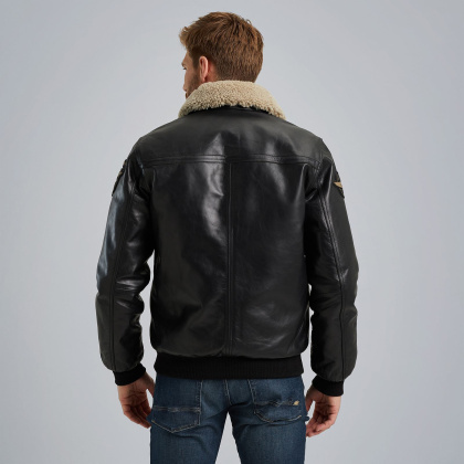 Черная куртка пилот из кожи буйвола Hudson PME Legend артикул HUDSON/BLACK